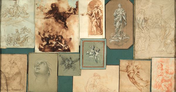 Scuola del XVII-XVIII secolo<BR> Gruppo di dodici disegni (soprattutto di scuola genovese)<BR>
