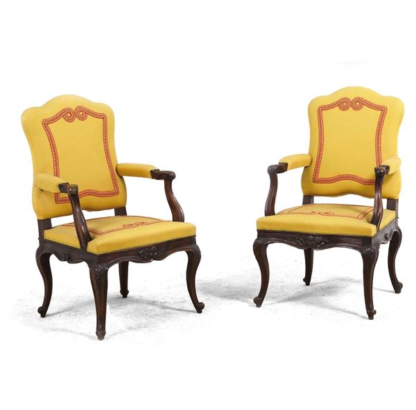 Coppia di poltrone. Piemonte, XVIII secolo