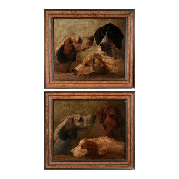 Pittore del XIX secolo Cani