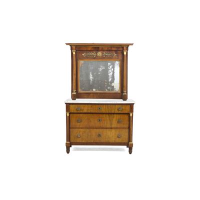 Cassettone con Specchiera En Suite Impero. XIX Secolo