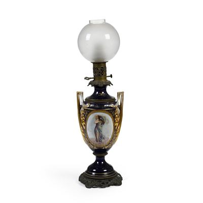 Lampada a Petrolio Elettrificata. Francia (?), Fine del XIX Secolo.