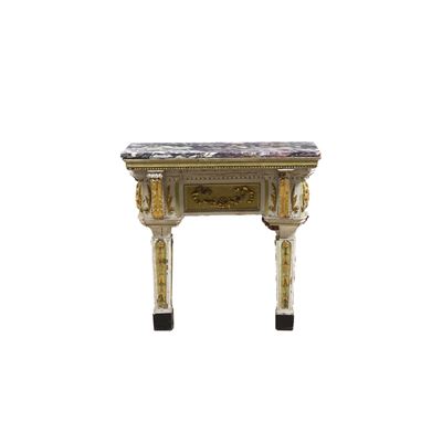 Console in Legno Intagliato e Dipinto. XIX Secolo