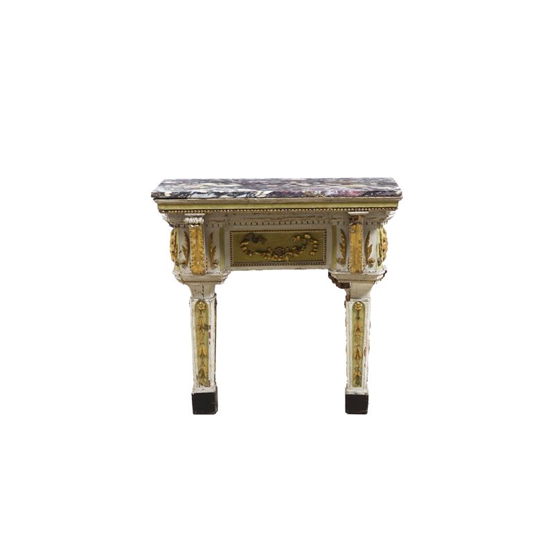 Console in legno intagliato e dipinto. XIX secolo  - Auction Italian Mansions TIME - Cambi Casa d'Aste