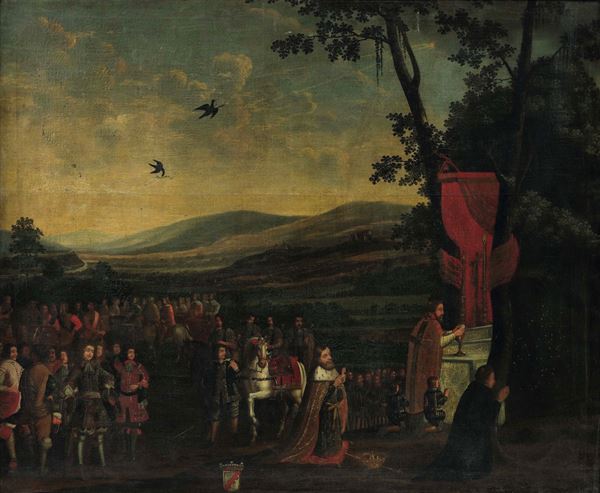 Scuola francese del XVII secolo Devozione prima della battaglia