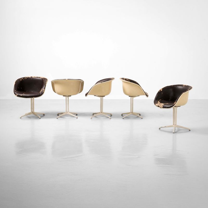 Charles &amp; Ray Eames : Cinque poltrone mod. La Fonda  - Asta Arredi del XX secolo - Cambi Casa d'Aste