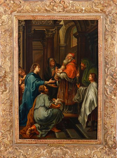 Presentazione di Gesù al tempio - olio su tavoletta