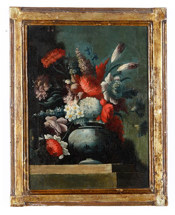 Scuola del XVIII secolo Natura morta con vaso di fiori