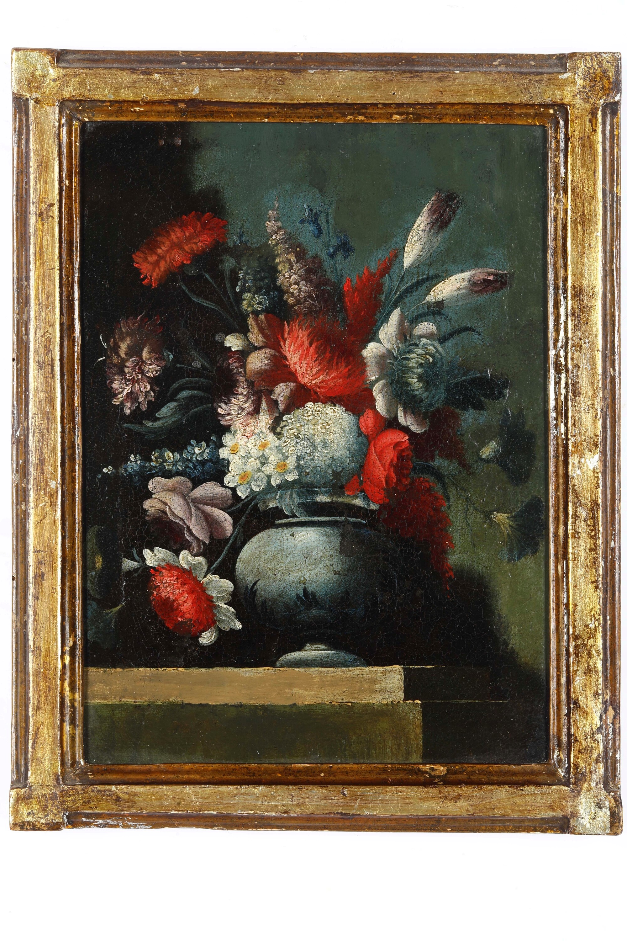 Scuola del XVIII secolo, Natura morta con vaso di fiori, olio su tela