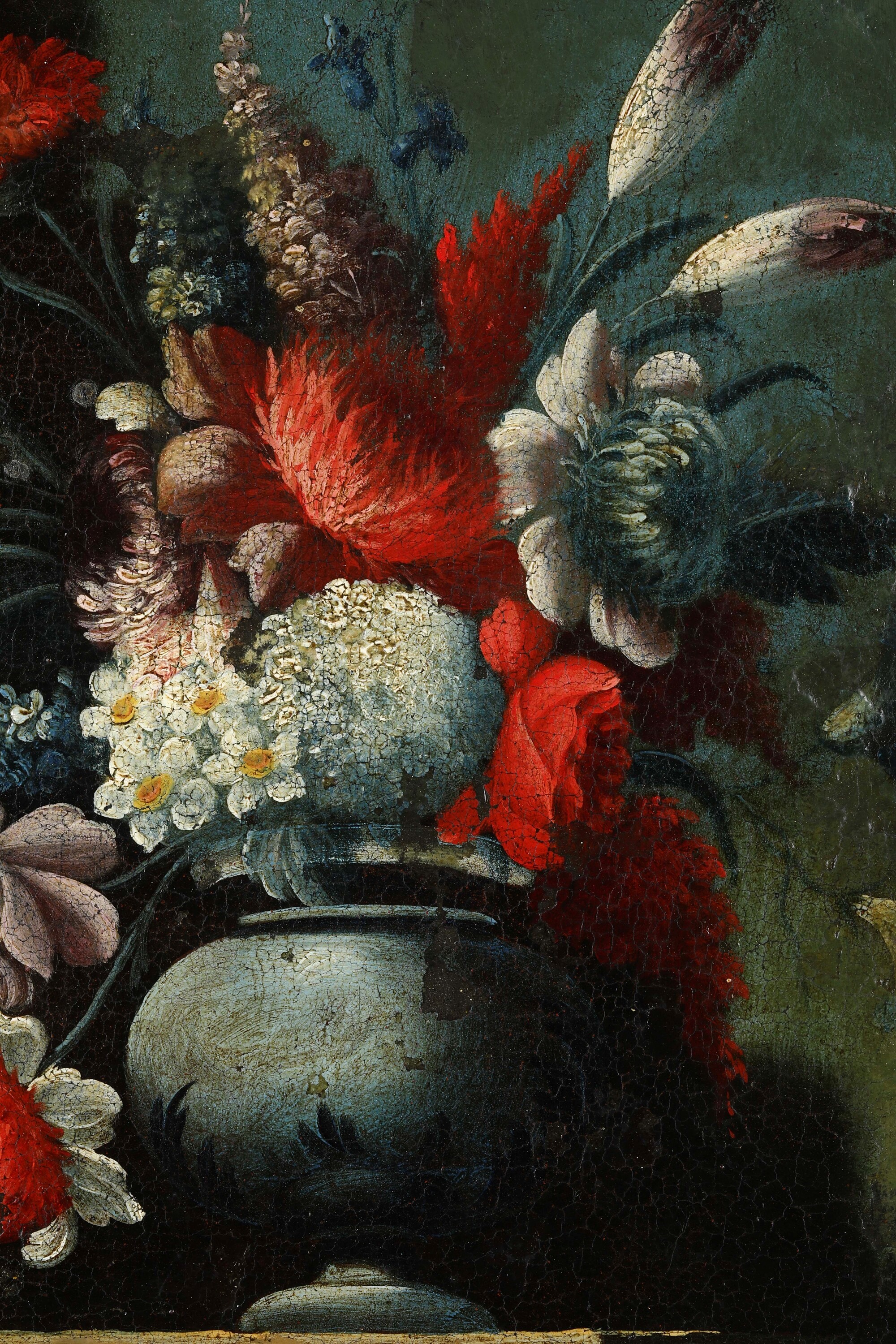 Scuola del XVIII secolo, Natura morta con vaso di fiori, olio su tela