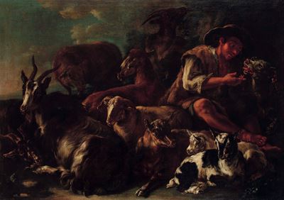 Philipp Peter Roos, Pastore con armenti, olio su tela