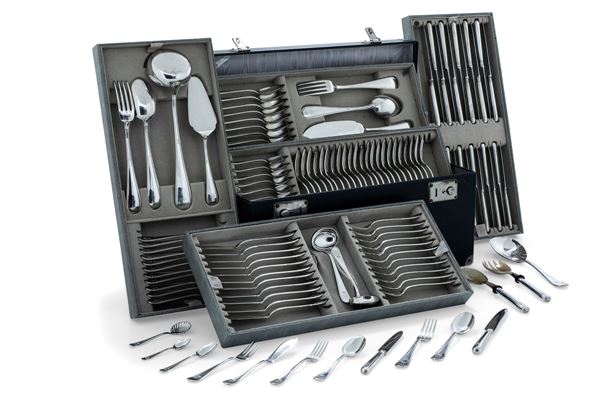 Servizio di posate. Argenteria italiana del XX secolo, argentiere Ricci & C. Alessandria