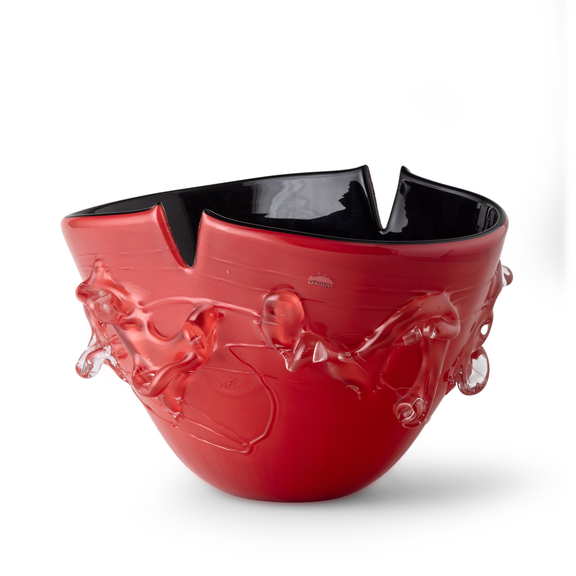 Toni Zuccheri - Vaso in vetro soffiato opalino a due colori, serie Cartocci (Murano, 2008)