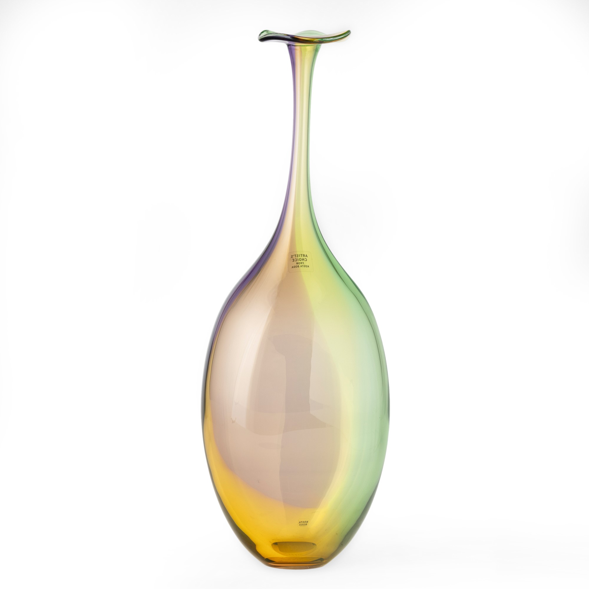 Kjell Engman - Vaso a bottiglia serie Fidji in vetro soffiato, Svezia (ca. 1988)