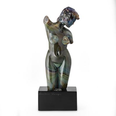 Trono/Tronco di donna in vetro calcedonio (Murano, 1970 ca.)
