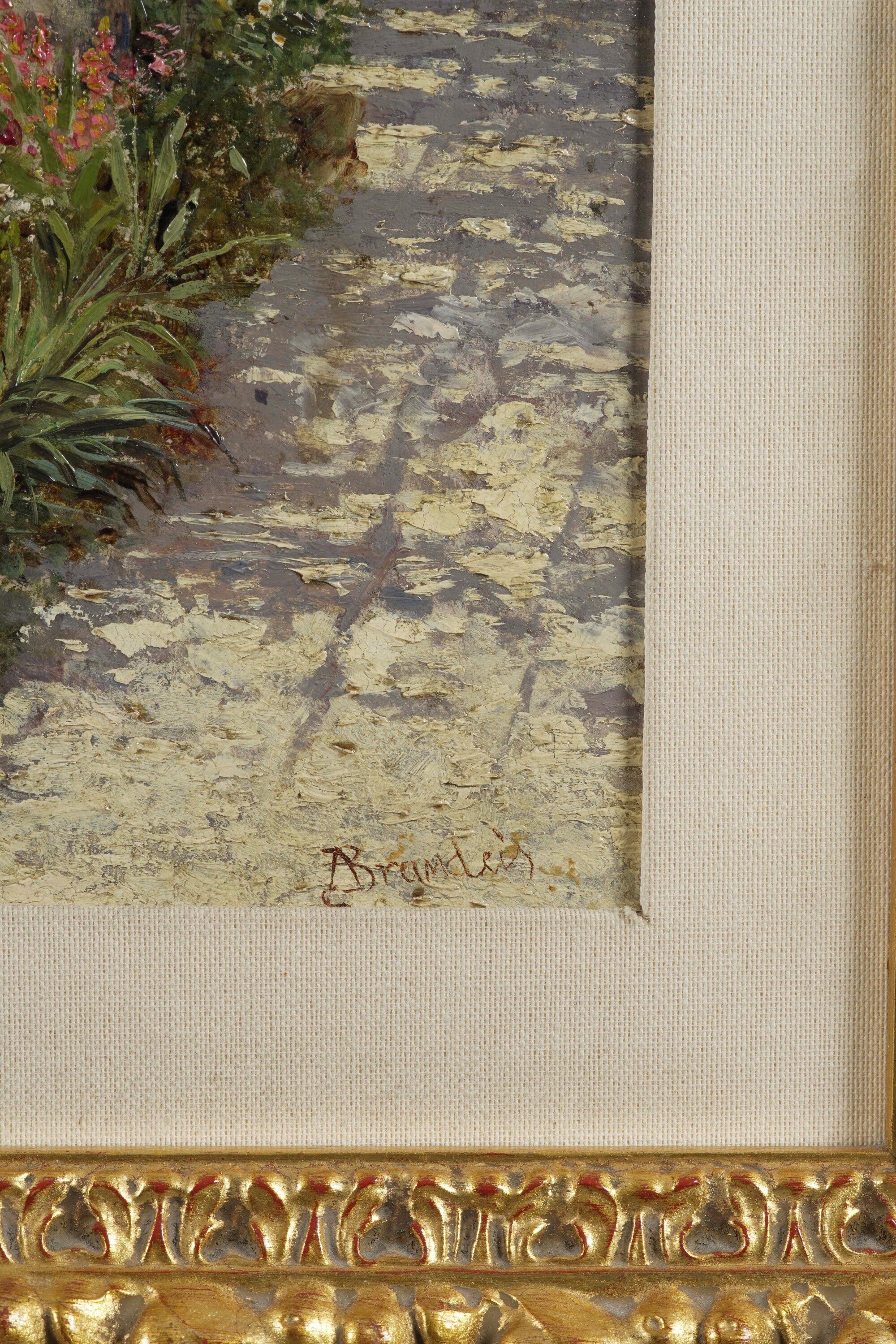 Antonietta Brandeis - Paesaggio costiero, olio su cartone, cm 40x25