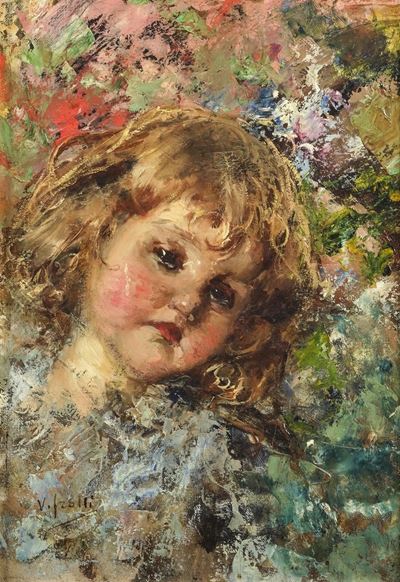 Ritratto di bambina, olio su tela