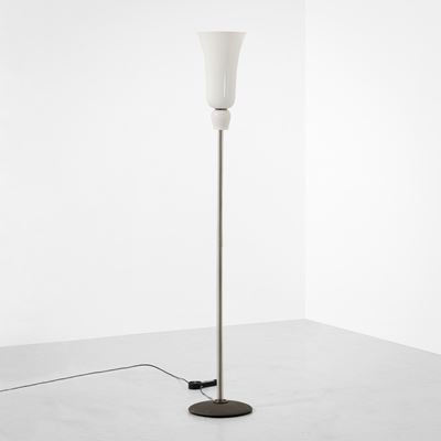 Lampada da terra in vetro di Murano e metallo cromato, 1998