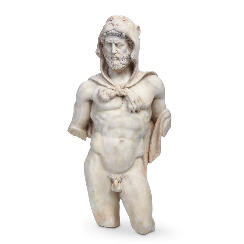Scultore del XX secolo, da un modello della classicità antica Ercole con leontea  - Asta Dimore Italiane - Cambi Casa d'Aste