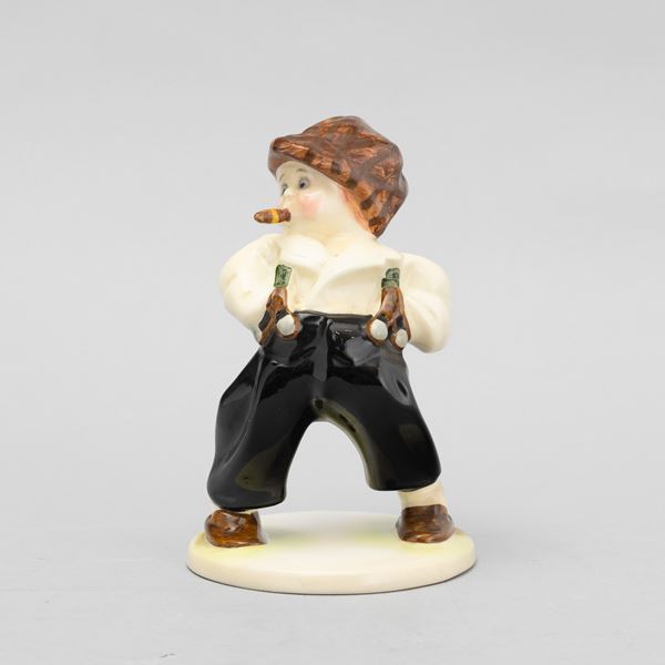 Sandro Vacchetti - S. Vacchetti, Lenci, Turin 1933 ca Bimbo con sigaro