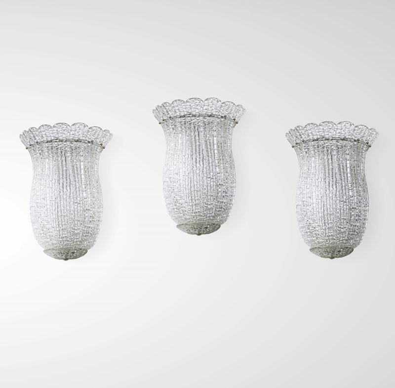 Archimede Seguso : Tre lampade a parete  - Asta Design 200 - Cambi Casa d'Aste