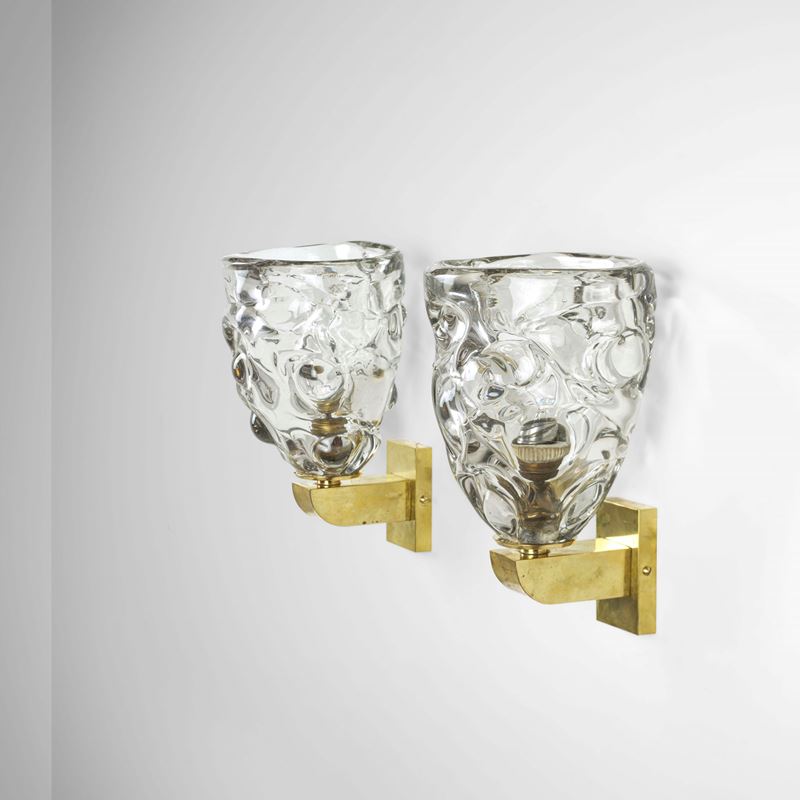 Barovier &amp; Toso : Due lampade a parete  - Asta Design 200 - Cambi Casa d'Aste