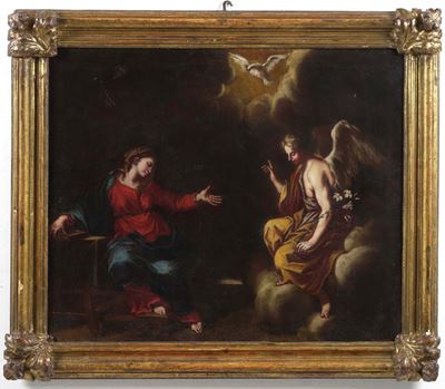 Scuola del XVII secolo, Annunciazione, olio su tela