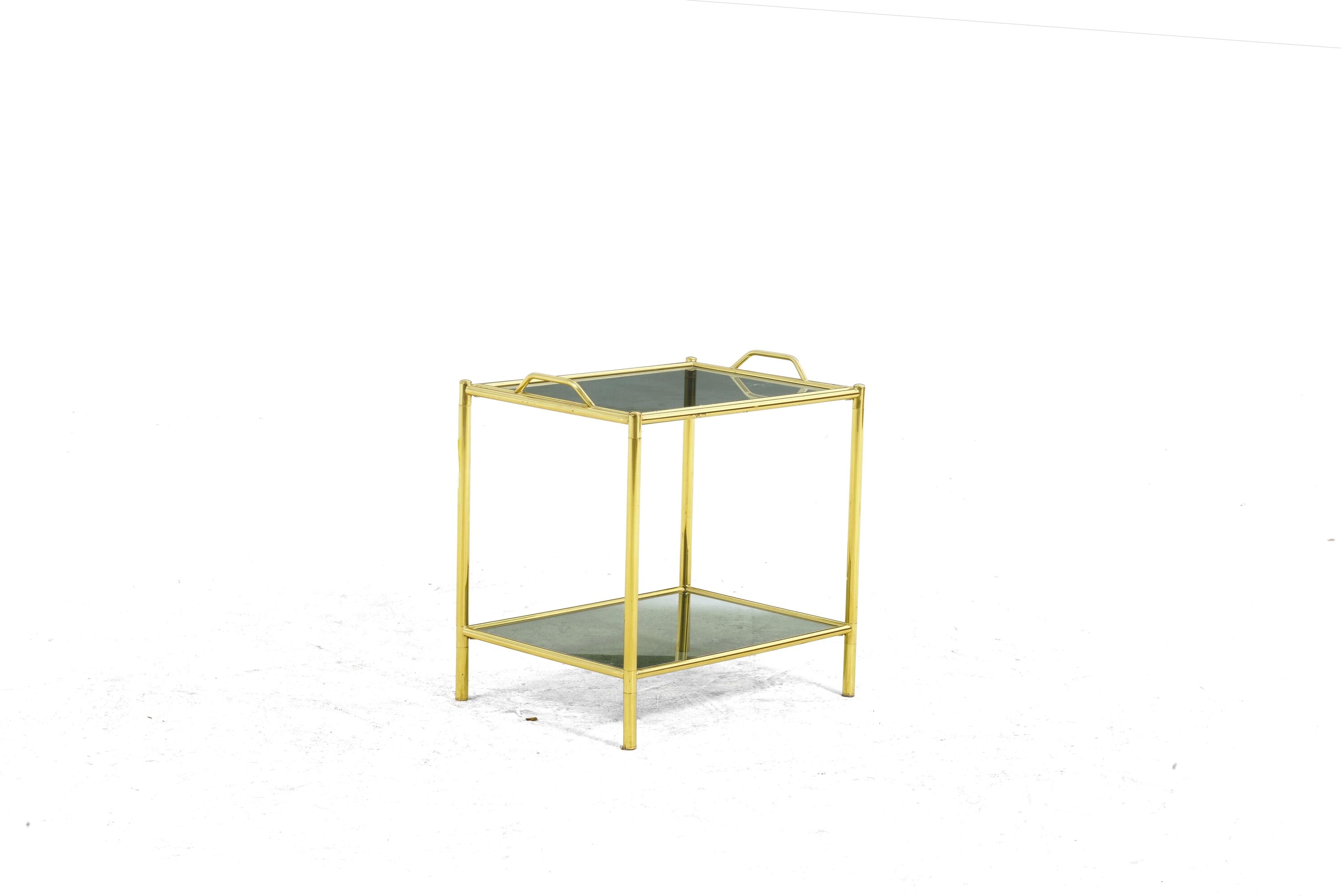 Tavolo in Ottone a Due Piani. XX Secolo