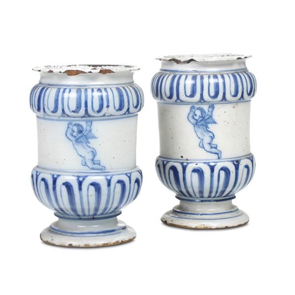 Coppia di albarelli Italia Settentrionale, probabilmente Veneto, XVIII secolo 