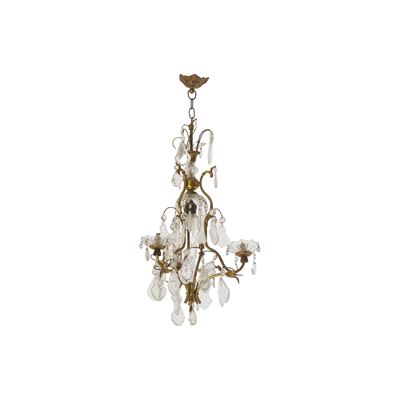 Lampadario in metallo con gocce in cristallo, design decorativo