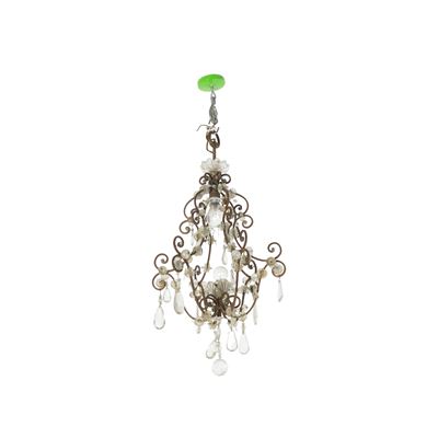Lampadario in metallo e cristalli, design decorativo