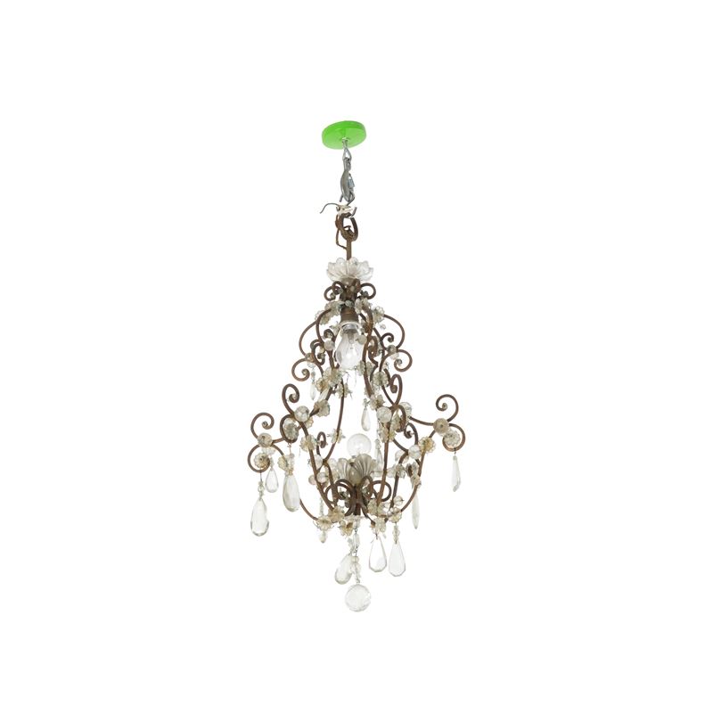 Lampadario in metallo e cristalli  - Asta Occasioni d'Antiquariato - Cambi Casa d'Aste