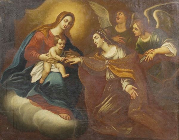 Scuola del XVII secolo Matrimonio mistico di Santa Caterina