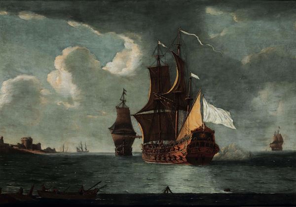 Scuola olandese del XVII secolo Battaglia navale