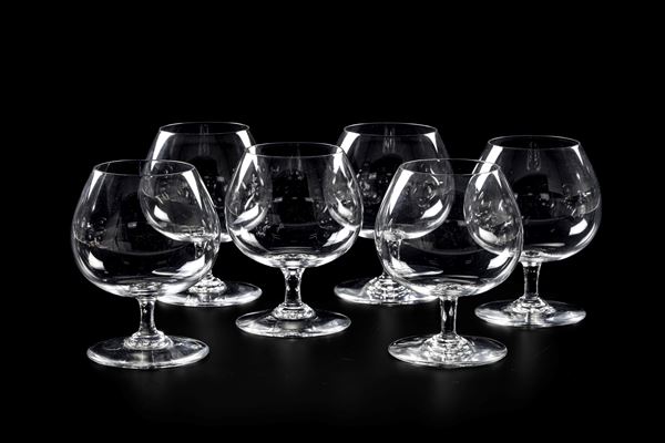 Sei calici da brandy “Perfection” Francia, Manifattura Baccarat, XX secolo 