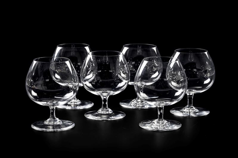 Sei calici da brandy “Perfection” Francia, Manifattura Baccarat, XX secolo   - Auction L'Art de la Table - Cambi Casa d'Aste