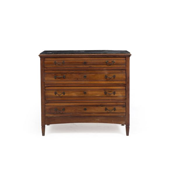 Comò a quattro cassetti con piano in marmo