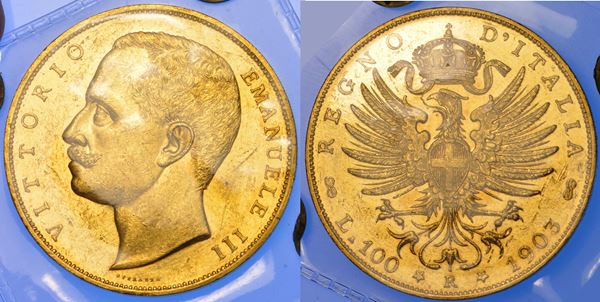 REGNO D'ITALIA. VITTORIO EMANUELE III DI SAVOIA, 1900-1946. 100 Lire 1903. Aquila Sabauda.