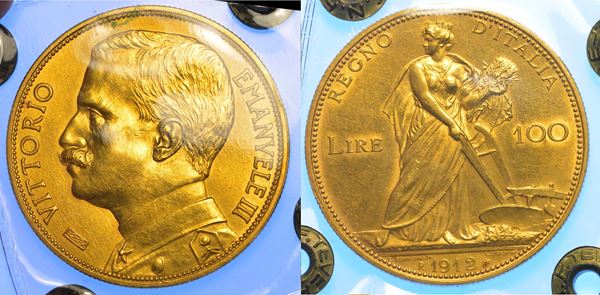 REGNO D'ITALIA. VITTORIO EMANUELE III DI SAVOIA, 1900-1946. 100 Lire 1912. Aratrice.