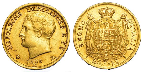 MILANO. NAPOLEONE I, 1805-1814. 20 Lire 1808.