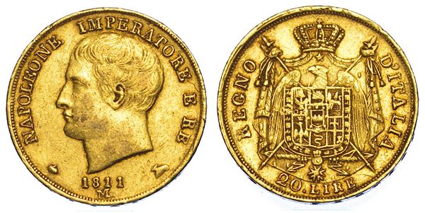 MILANO. NAPOLEONE I, 1805-1814. 20 Lire 1811.