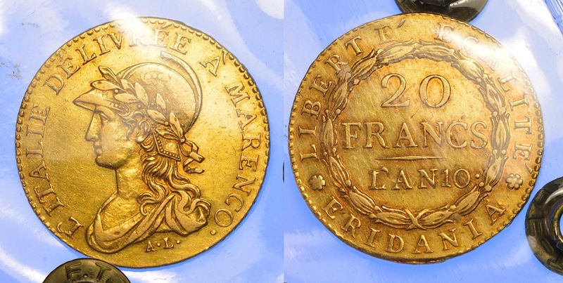 TORINO. REPUBBLICA SUBALPINA, 1800-1802. 20 Franchi A. 10.  - Auction Numismatics - Cambi Casa d'Aste