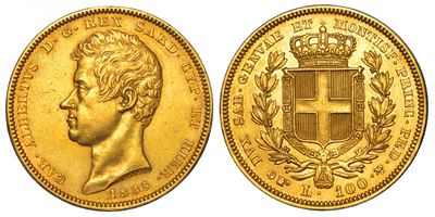 Regno di Sardegna, Carlo Alberto di Savoia, 100 Lire, 1835, Torino
