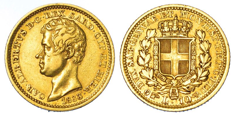 REGNO DI SARDEGNA. CARLO ALBERTO DI SAVOIA, 1831-1849. 10 Lire 1833. Torino.  - Asta Numismatica - Cambi Casa d'Aste