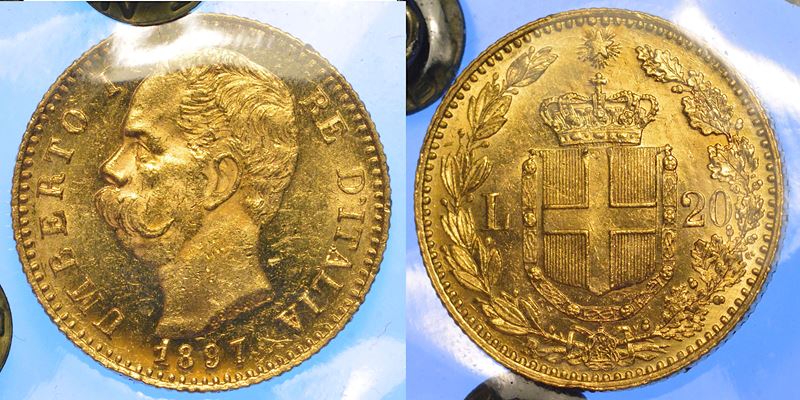 REGNO D'ITALIA. UMBERTO I DI SAVOIA, 1878-1900. 20 Lire 1897.  - Asta Numismatica - Cambi Casa d'Aste