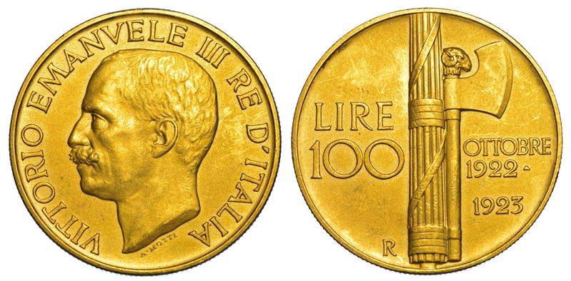REGNO D'ITALIA. VITTORIO EMANUELE III DI SAVOIA, 1900-1946. 100 Lire 1923. Fascio.  - Auction Numismatics - Cambi Casa d'Aste