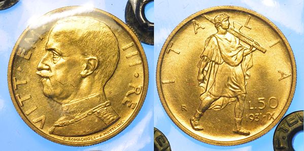 REGNO D'ITALIA. VITTORIO EMANUELE III DI SAVOIA, 1900-1946. 50 lire 1931/A. IX. Littore.