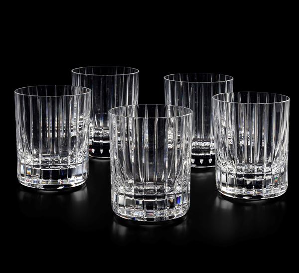 Cinque bicchieri “Harmonie” Francia, Manifattura Baccarat, XX secolo 