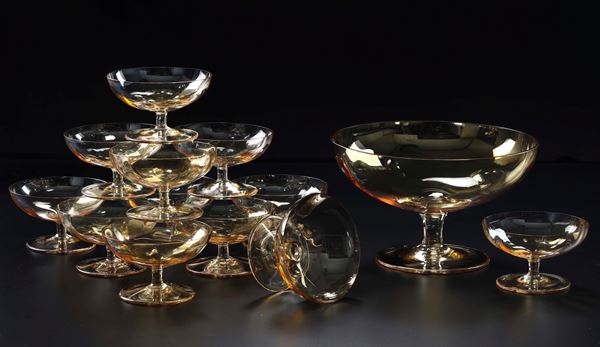 Dodici coppette e una coppa Murano, seconda metà del XX secolo 