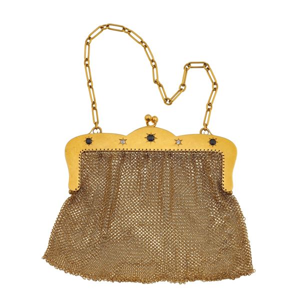 Borsetta da sera con diamanti e zaffiri