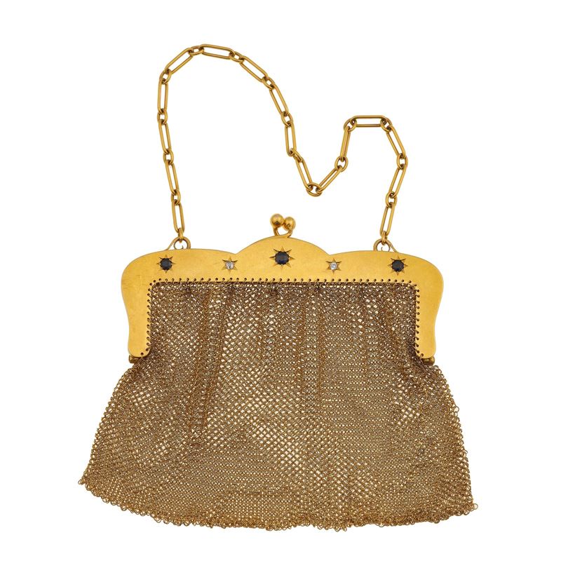 Borsetta da sera con diamanti e zaffiri  - Asta Fine Jewellery - Cambi Casa d'Aste